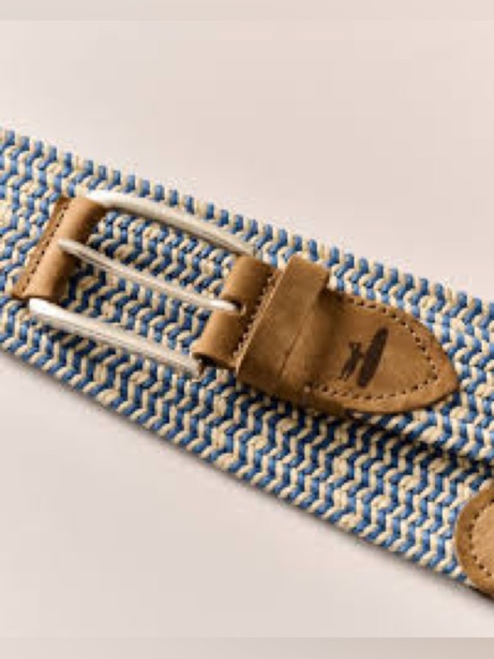 johnnie-O Men's Woven Cotton Stretch Golf Belt Color Sand Sz XL Great Condition!